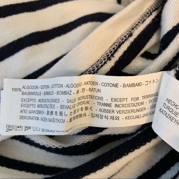 ZARA Trafaluc Bead Embellished Striped Crop Long Sleeve Blouse Women's Size M - Picture 5 of 6